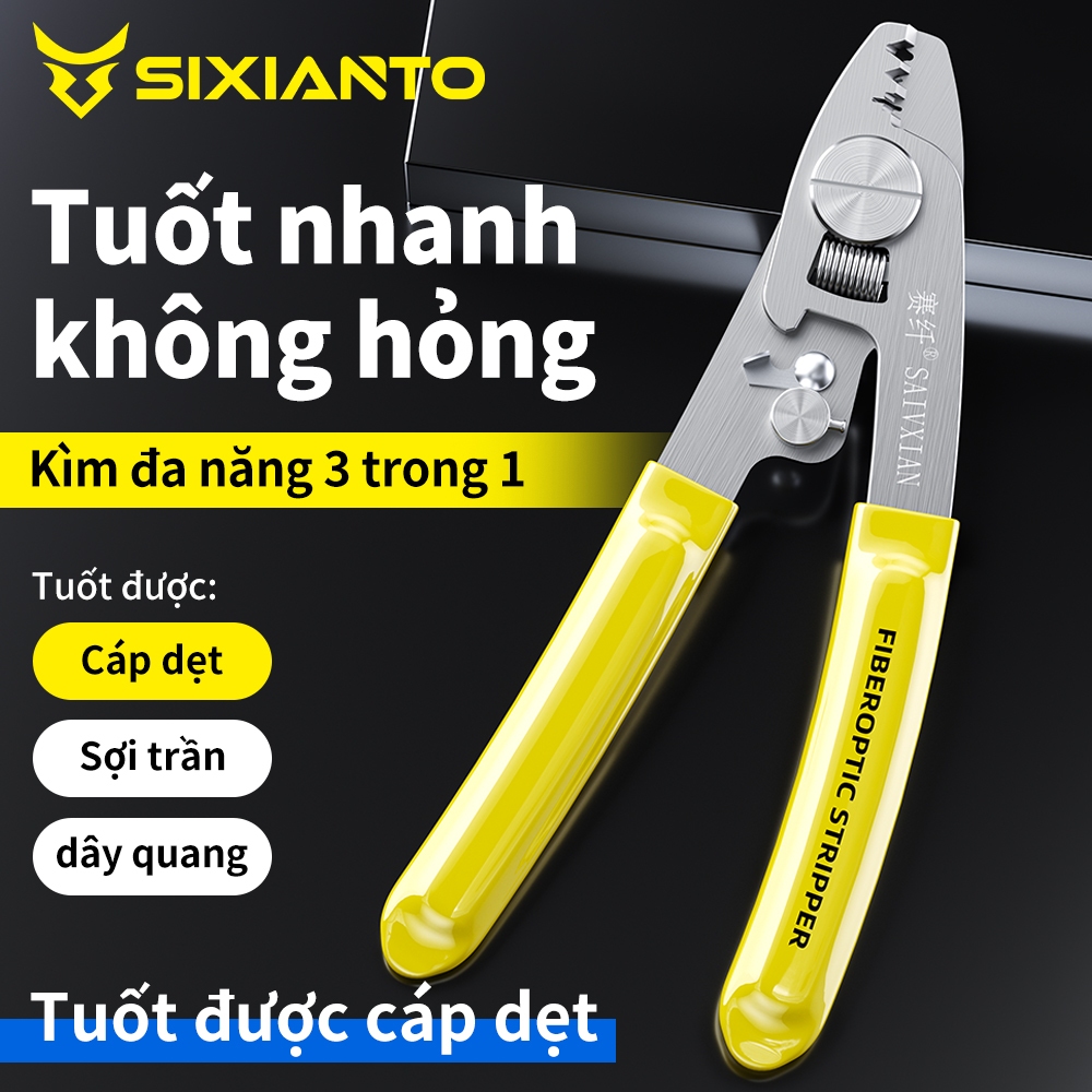 Kìm Miller Tuốt Sợi Quang 3 Lỗ 3 Trong 1 Tuốt Cáp Quang FTTH Dụng Cụ Thi Công Mạng