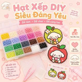 【🍒Bộ đồ chơi】Bộ nguyên liệu DIY thủ công hạt xếp cho trẻ em【Thế hệ mới】 | Bao gồm hạt màu sắc + dụng cụ + bàn ủi an toàn