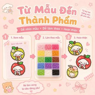 【🍒Bộ đồ chơi】Bộ nguyên liệu DIY thủ công hạt xếp cho trẻ em【Thế hệ mới】 | Bao gồm hạt màu sắc + dụng cụ + bàn ủi an toàn