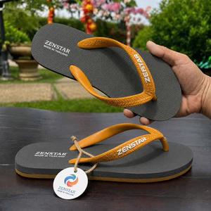 Zenstar Dép Sandal Nam Nữ Màu Vàng Đen Thiết Kế Thời Trang Phong Cách Hiện Đại