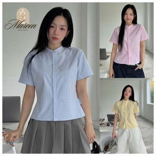 GEMINI -Áo Sơ Mi Nữ SLEEK Cổ Trụ Form Boxy – Chất Oxford Mềm Mịn, Thanh Lịch Hiện Đại