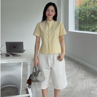 GEMINI -Áo Sơ Mi Nữ SLEEK Cổ Trụ Form Boxy – Chất Oxford Mềm Mịn, Thanh Lịch Hiện Đại