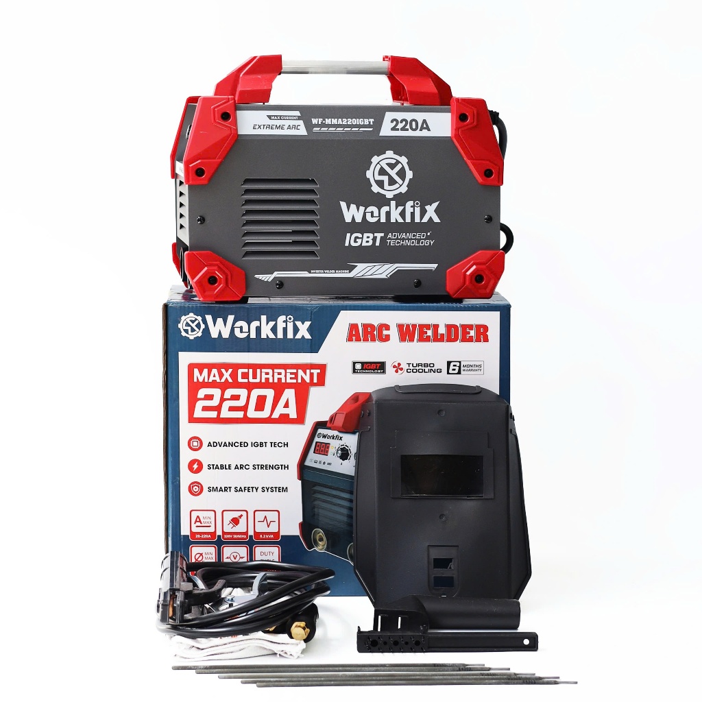 [Chính Hãng] Máy Hàn Điện Tử Workfix WF-MMA220IGBT 220A Inverter IGBT Hàn Que 4 Ly Nhỏ Gọn Dễ Sử Dụng