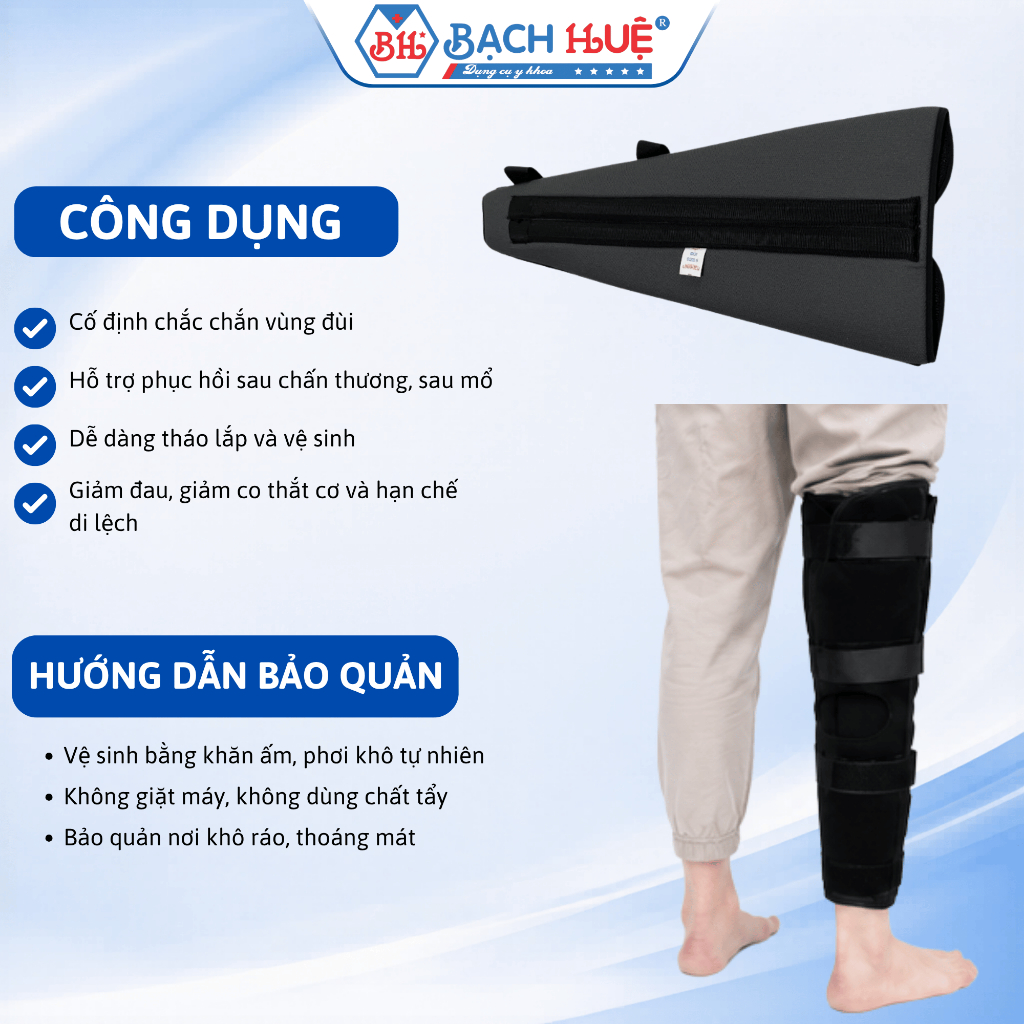 Nẹp Đùi Zimmer Cố Định Chấn Thương Vải Không Dệt – Nẹp Cố Định Khớp Gối, Đùi Cao Cấp Đủ Size