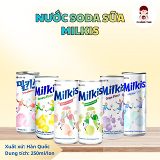 Nước soda sữa Milkis mix vị 250ml Hàn Quốc. Nước giải khát ngọt dịu thanh mát dễ uống - Pi Hàng Thái