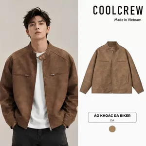 Áo Khoác Da Biker 𝐂𝐎𝐎𝐋𝐂𝐑𝐄𝐖 Phong Cách Thời Trang Cổ Điển Cho Nam Nữ, Basic, Đường Phố AKD051