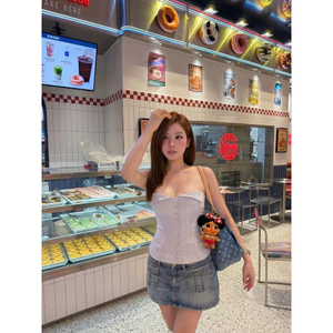Áo quây corset cup ngực kẻ khanh le