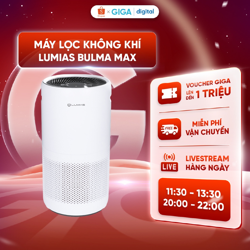 Máy lọc không khí Lumias Bulma Max, 30W - ≤50m² - CADR Bụi mịn (PM) 400m³/h - Xiaomi Home - Bảo hành 12 tháng