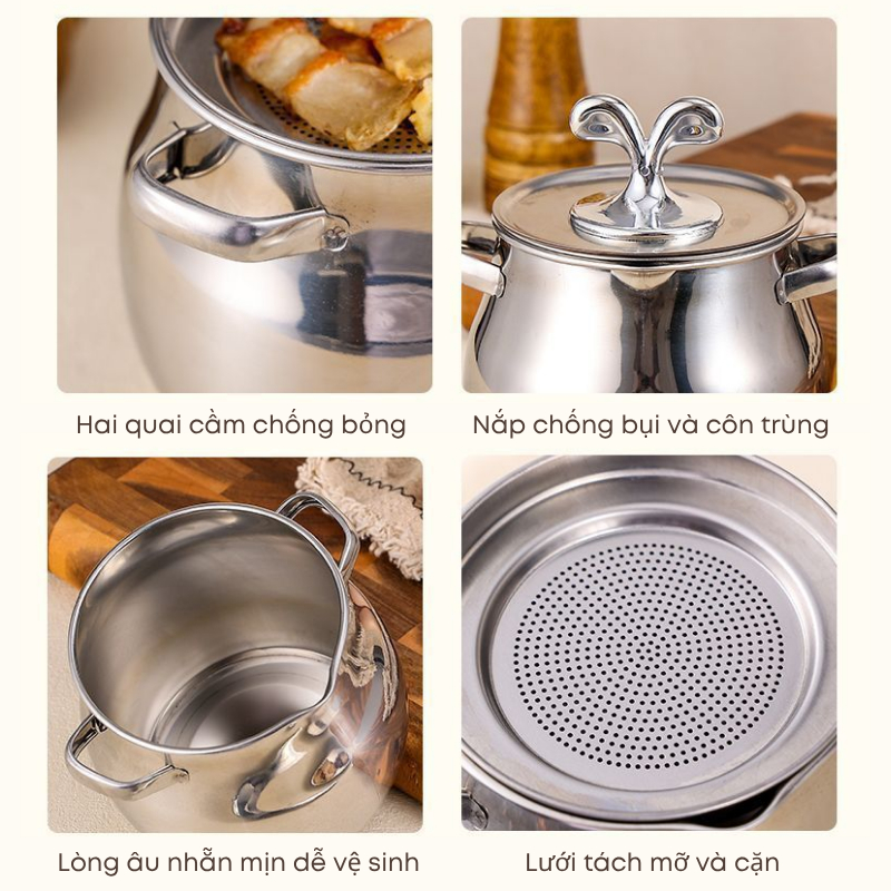 Hũ Đựng Mỡ Inox Có Lưới Lọc 1L KOOBEE – Ca Lọc Dầu Ăn, Lọc Mỡ Heo, Hộp Đựng Dầu Mỡ Thép Không Gỉ Có Nắp | 395
