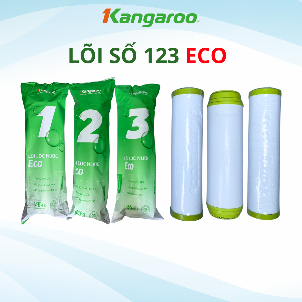 Combo 5 lõi lọc ( Bộ lọc thô số 1,2,3 + 2 lõi số 1) cho máy lọc nước KANGAROO