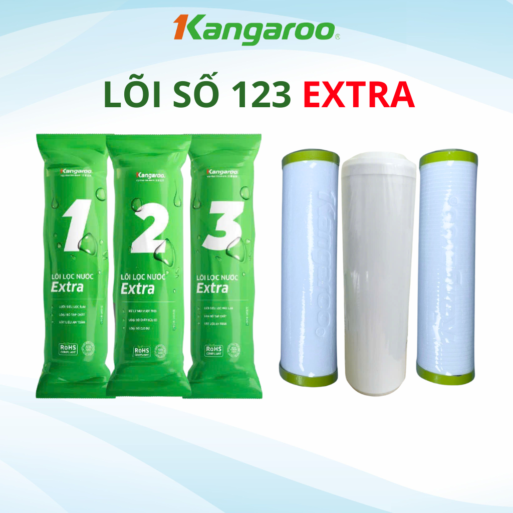 Combo 5 lõi lọc ( Bộ lọc thô số 1,2,3 + 2 lõi số 1) cho máy lọc nước KANGAROO