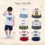 Tổng hợp các bộ cotton cộc tay cổ tròn của Berie cho bé trai, bộ thun hoạ tiết mềm mát hàng đẹp