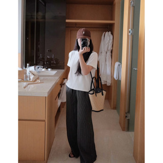 Quần đũi kẻ nhí form rộng Ma Vie