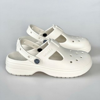 [Tặng Charm + Móc Khóa Chính Hãng] Dép Sục Màu Kem WABIS Platform Happiness V1 Đế Cao 3cm Chống Trơn Chống Trượt[WPH-V1]