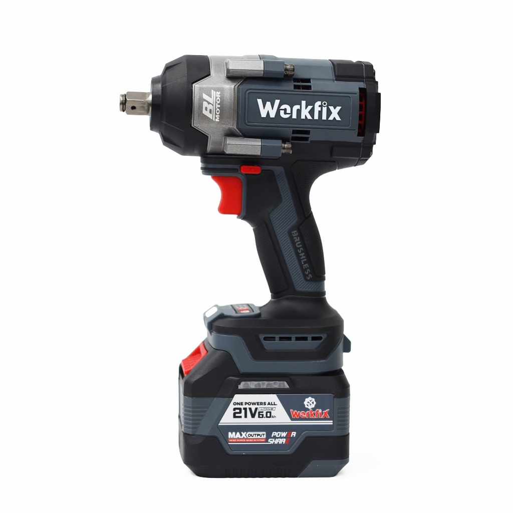 Máy siết bulong Workfix WF-IW1150N, Lực siết 1150Nm, máy siết mở ốc, bắn ốc ô tô, xe máy, không chổi than, 4 cấp độ