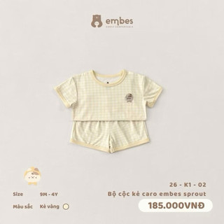 Bộ cộc kẻ caro embes sprout