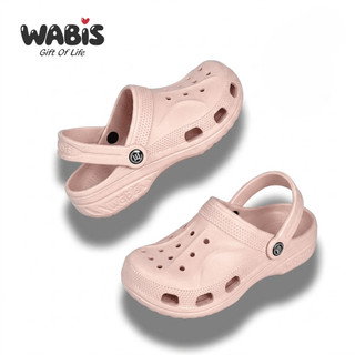 [Tặng Charm+Móc Khóa Chính Hãng]Dép Sục Màu Hồng WABIS Đế Cao 3cm Không Thấm Nước, Chống Trượt[WUC-V2] [LÙI 1 SIZE]