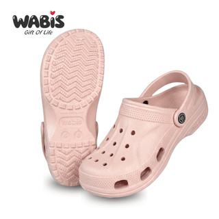 [Tặng Charm+Móc Khóa Chính Hãng]Dép Sục Màu Hồng WABIS Đế Cao 3cm Không Thấm Nước, Chống Trượt[WUC-V2] [LÙI 1 SIZE]
