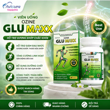 Ozine Glu Maxx 60 Viên Hỗ Trợ Xương Khớp Bổ Sung Glucosamine MSM Collagen Type II Chondroitine