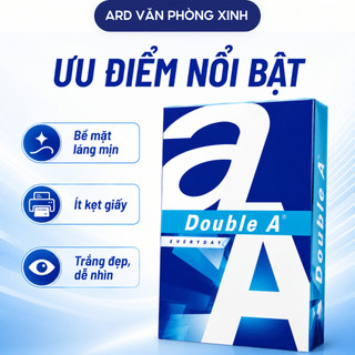 Thùng 5 ream giấy A4 Double A  70gsm/80gsm Everyday, giấy in photo trắng mịn 2500 tờ in rõ nét không