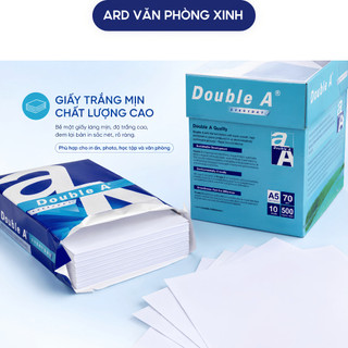 Thùng 5 ream giấy A4 Double A  70gsm/80gsm Everyday, giấy in photo trắng mịn 2500 tờ in rõ nét không