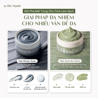 Combo Làm Sạch Hỗ Trợ Giảm Mụn Đầu Đen & Lỗ Chân Lông Daoida - Kem Tẩy Trang 110g & Bánh Rửa Mặt 120g