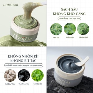 Combo Làm Sạch Hỗ Trợ Giảm Mụn Đầu Đen & Lỗ Chân Lông Daoida - Kem Tẩy Trang 110g & Bánh Rửa Mặt 120g