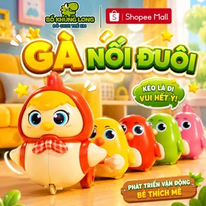 Đồ Chơi Gà Con Lắc Lư Cho Bé 1-2 Tuổi BỐ KHỦNG LONG Đồ Chơi Gà Nối Đuôi Vặn Cót Giúp Bé Vừa Chơi Vừa Học