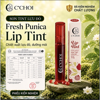 Son Tint Lựu Đỏ C'Choi - Lì Mịn Nhẹ Môi - Lâu Trôi - Dưỡng Ẩm - Bền Màu