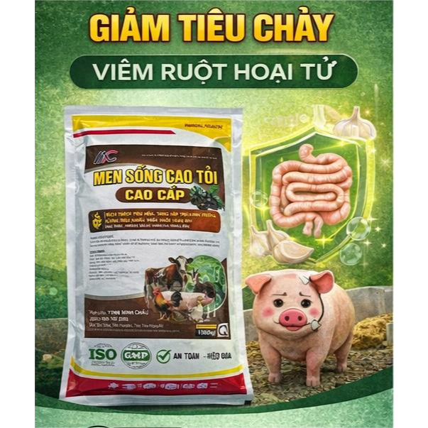 Men Cao Tỏi Đen Cao Cấp ( 5 Trong 1 ) 1Kg  cho gà, vịt, heo hỗ trợ tiêu hóa, hấp thu tốt, tăng đề khá ng