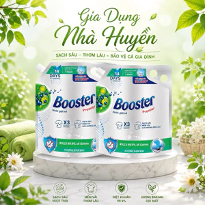 Nước giặt xả Booster Premier ⚡️FREESHIP⚡️hương ban mai 2in1 giúp làm sạch sâu an toàn đậm đặc