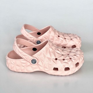 [Tặng Charm + Móc Khóa Chính Hãng] Dép Sục Màu Hồng WABIS Kim Cương Đế 3cm Không Thấm Nước, Chống Trượt [WUC-V3]