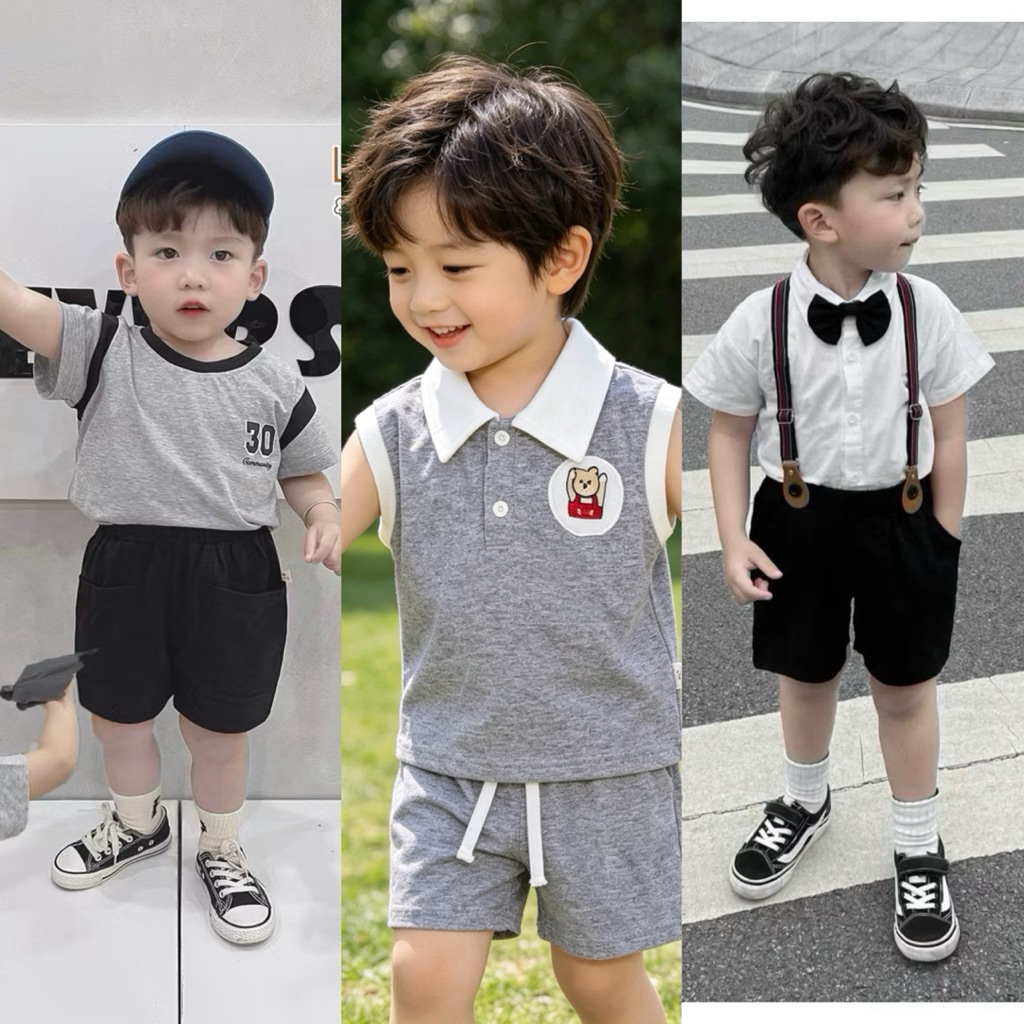 Set Bộ Bé Trai Beemo Cộc Tay Siêu Xinh (Size 80–130, 9–24kg) – Bộ Đồ Bé Trai Mùa Hè
