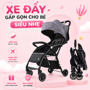 Xe đẩy cho bé Baobaohao A10 xám kèm màn - Có thể gấp gọn - Thoáng mát cho bé