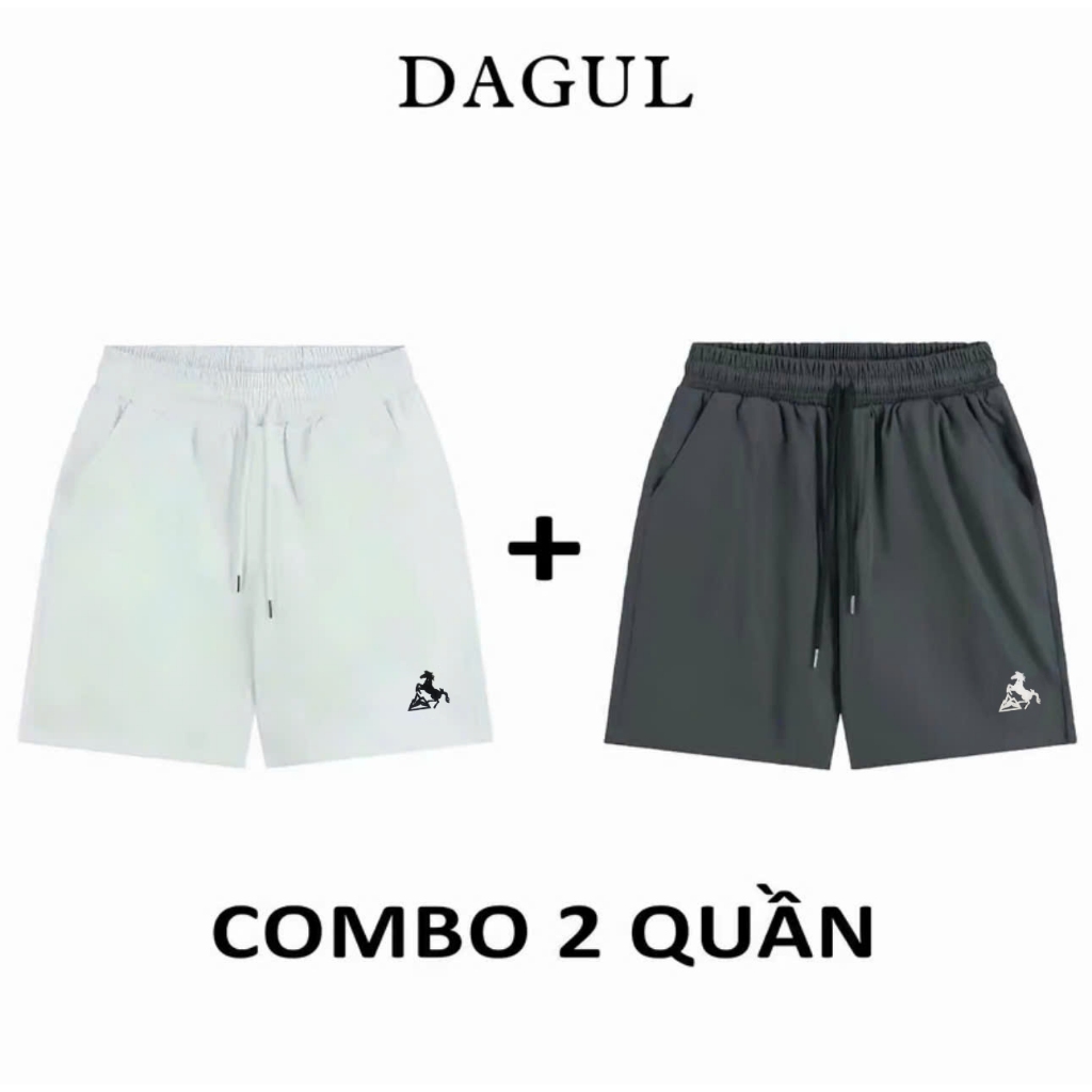 (M-56) DAGUL quần short kaki DÙ nam nữ thêu HÌNH NGỰA chất liệu mềm mại mặc thoáng mát