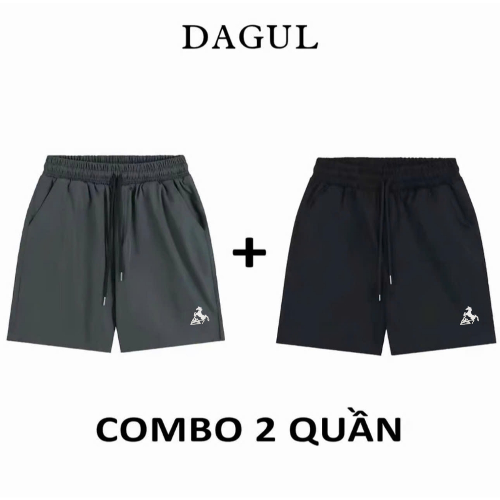 (M-56) DAGUL quần short kaki DÙ nam nữ thêu HÌNH NGỰA chất liệu mềm mại mặc thoáng mát