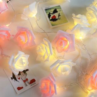 Dây đèn LED trang trí hình hoa hồng dài 1.5m/3m đủ màu decor tiệc sự kiện đám cưới quà tặng