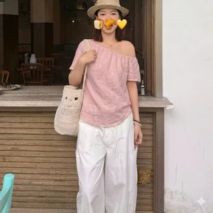 𝗖𝗮𝗹𝗶 𝗟𝗶𝗻𝗲𝗻 - Áo Linen tơ trễ vai