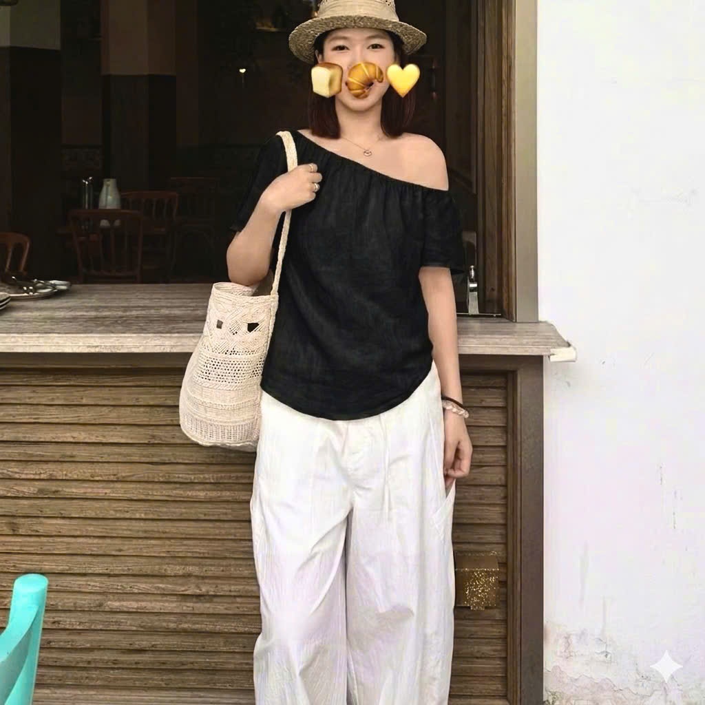 𝗖𝗮𝗹𝗶 𝗟𝗶𝗻𝗲𝗻 - Áo Linen tơ trễ vai