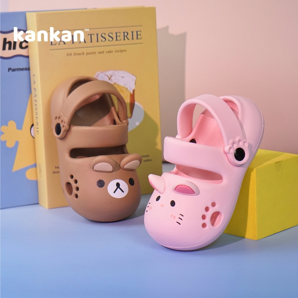 Dép Sục Cho Bé Gái KanKanStore Dép Có Quai Hậu Mèo Gấu Đáng Yêu KA144