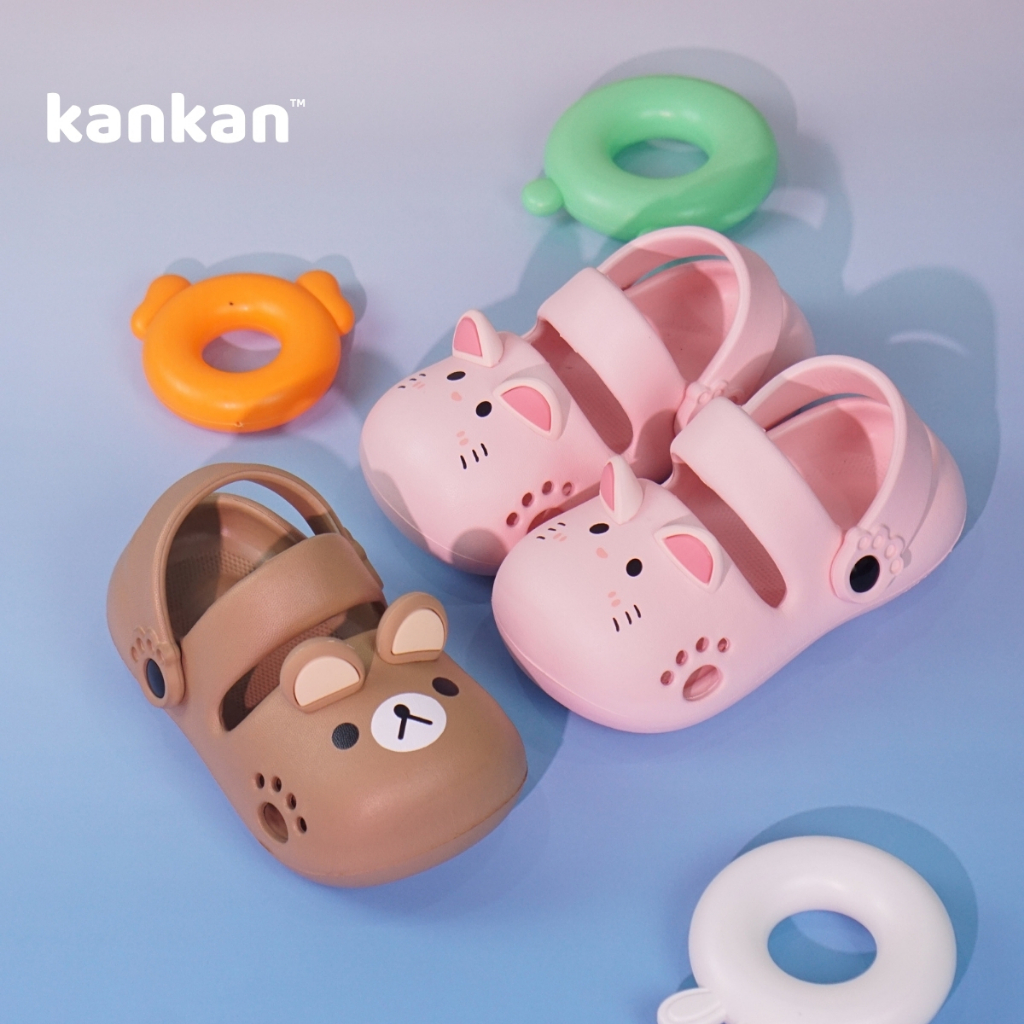 Dép Sục Cho Bé Gái KanKanStore Dép Có Quai Hậu Mèo Gấu Đáng Yêu KA144