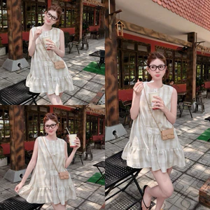 Váy babydoll kẻ sát nách V325 SM