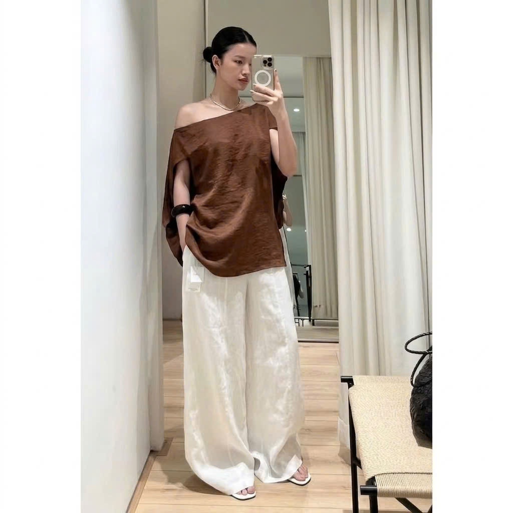 𝗫𝗶𝗻𝗵 𝗟𝗶𝗻𝗲𝗻 - Áo Linen trễ vai