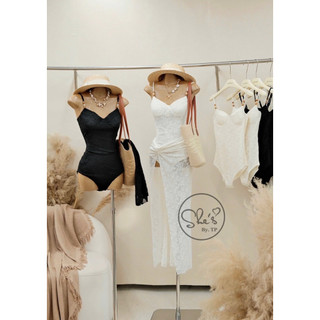 Set Bikini 1 Mảnh Ren Hạt Gỗ Mix Chân Váy Xoắn Chuẩn She’s