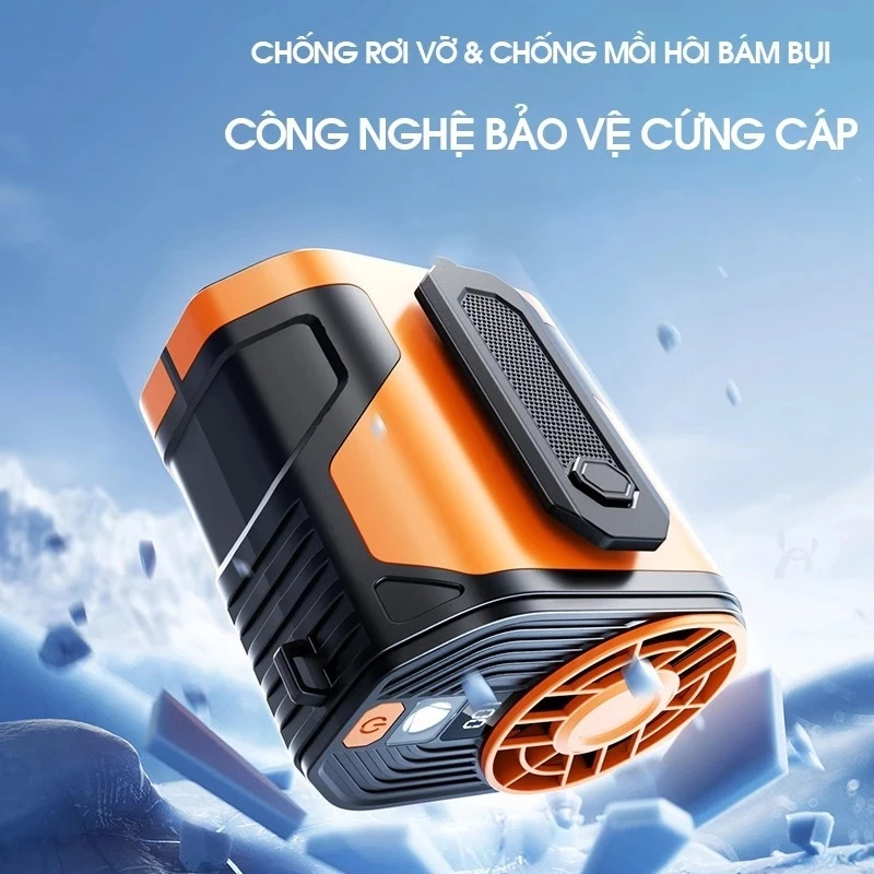 Quạt đeo thắt lưng, quạt làm mát ngoài trời cầm tay USB dạng kẹp, thời lượng pin dài, có đèn ngủ nhỏ