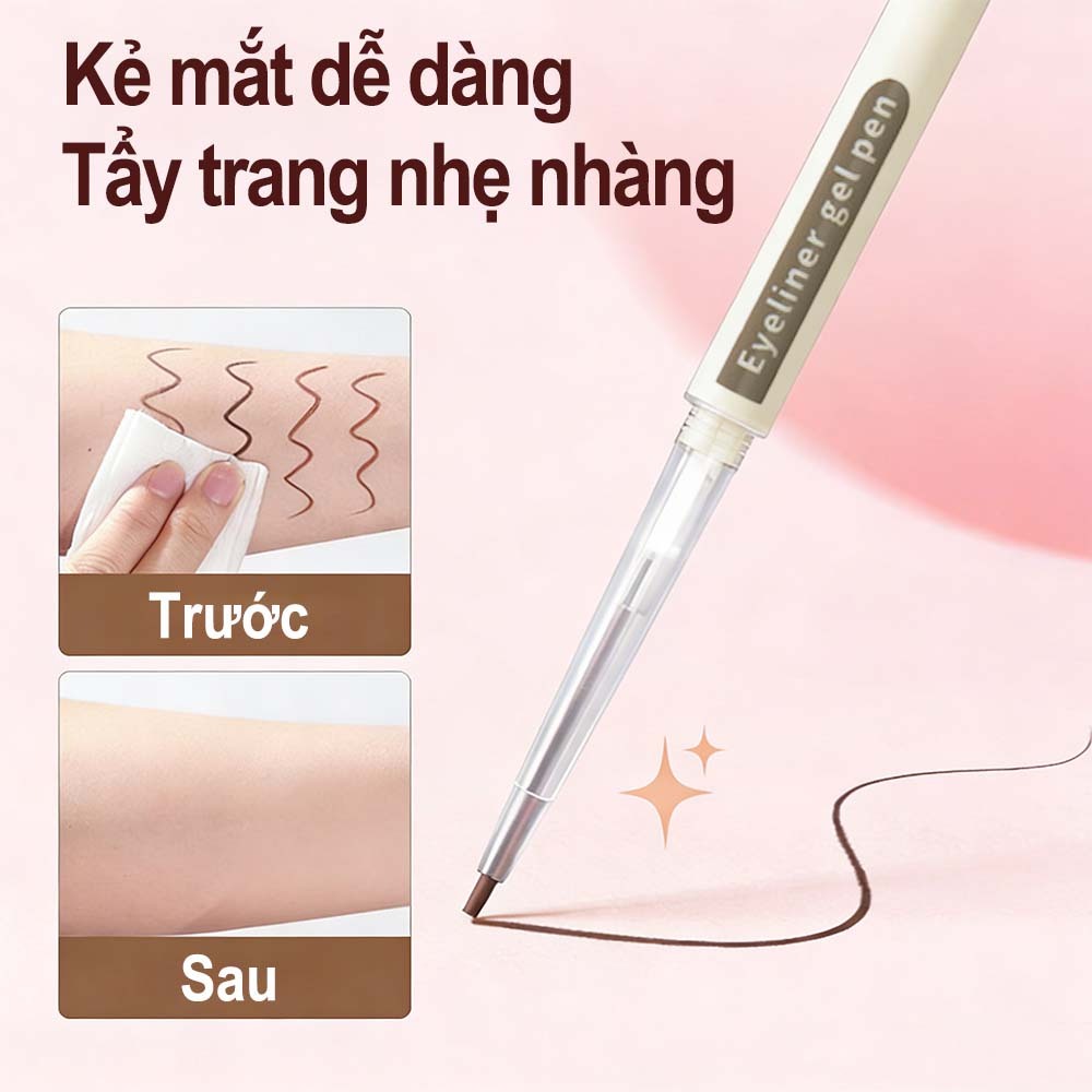 Bút Chì Kẻ Mắt Dạng Gel, Chống Nước Lâu Trôi, Đầu Bút Mềm Mịn, Dễ Vẽ, Giúp Đôi Mắt To Tròn Tự Nhiên