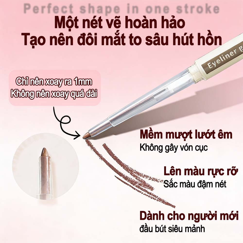 Bút Chì Kẻ Mắt Dạng Gel, Chống Nước Lâu Trôi, Đầu Bút Mềm Mịn, Dễ Vẽ, Giúp Đôi Mắt To Tròn Tự Nhiên