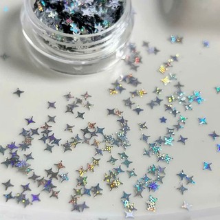set phụ kiện trang trí nail hình ngôi sao, trái tìm, nhũ màu sắc