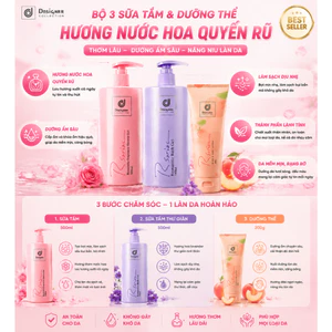 Bộ sản phẩm sữa tắm và kem dưỡng thể hương đào ngọt ngào chính hãng Thái Lan — Hương thơm lâu phai, làn da mềm mịn