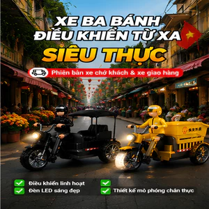 Đồ Chơi Xe Điều Khiển Từ Xa Ba Bánh Mô Phỏng Thế Giới Thực, 2.4GHz Điều Khiển Ổn Định, Có Đèn LED, Rèn Luyện Kỹ Năng